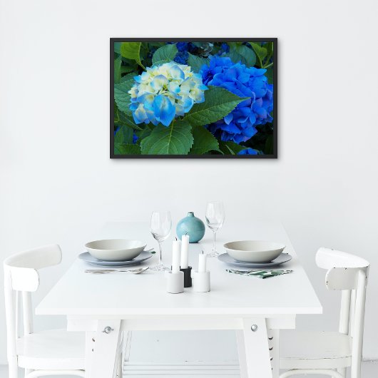 Blauer Hydrangea Blütenglanz Poster