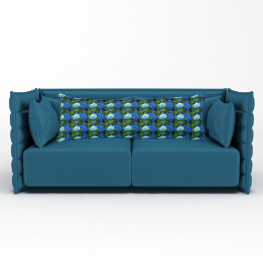 Blauer Hydrangea Blütenmuster Blumenmuster Kissen