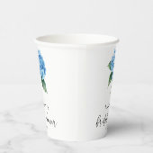 Blauer Hydrangea Brautparty Begrüßungszeichen Pappbecher (Rechts)