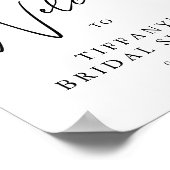 Blauer Hydrangea Brautparty Begrüßungszeichen Poster (Ecke)