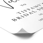 Blauer Hydrangea Brautparty Begrüßungszeichen Poster (Ecke)