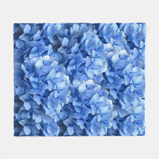 Blauer Hydrangea Fleecedecke (Vorderseite (Horizontal))
