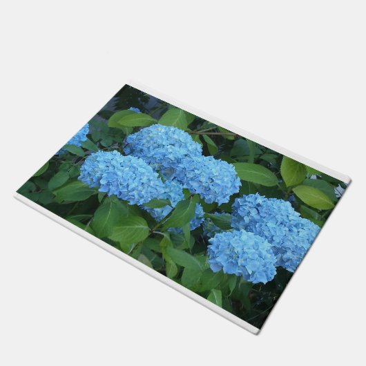 Blauer Hydrangea Fußmatte (Schrägansicht)