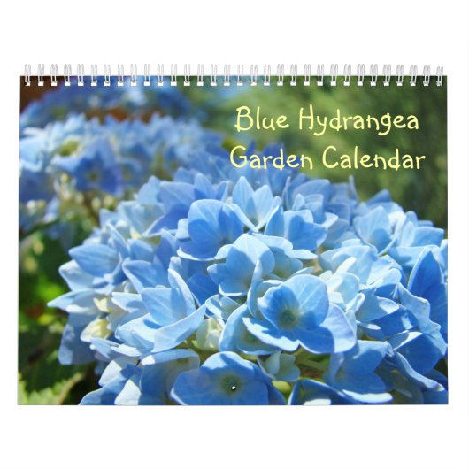 Blauer Hydrangea-Garten-Kalender-mit Kalender (Titelbild)