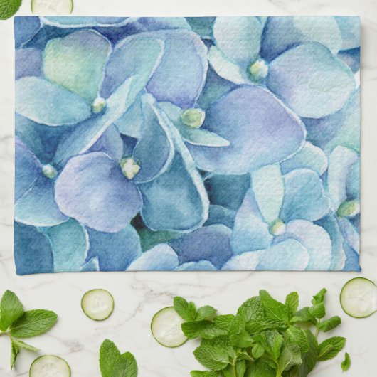 Blauer Hydrangea Handtuch (Gefaltet)