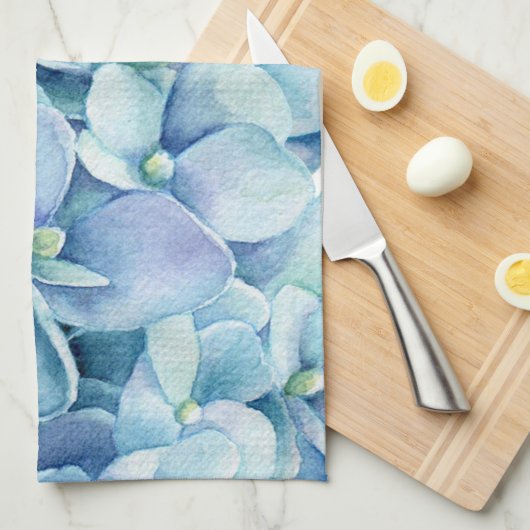 Blauer Hydrangea Handtuch (Viertel Falte)
