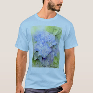Blauer Hydrangea, Hydrangea, Blumen, Watercolor T-Shirt