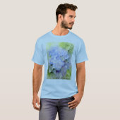 Blauer Hydrangea, Hydrangea, Blumen, Watercolor T-Shirt (Vorne ganz)