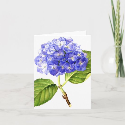 Blauer Hydrangea Karte (Vorderseite)