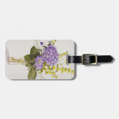 Blauer Hydrangea mit gelbem Felberich Gepäckanhänger (Vorderseite horizontal)