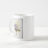 Blauer Hydrangea mit gelbem Felberich Kaffeetasse (Vorderseite Links)