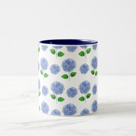 Blauer Hydrangea-Tasse Zweifarbige Tasse (Mittel)