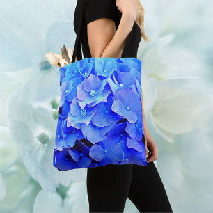 Blauer Hydrangea Tote Beutel Tasche