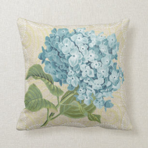 Blauer Hydrangea u. Vintages mit Blumenkissen der Kissen