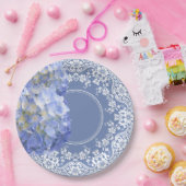 Blauer Hydrangea-weißer Pappteller (Party)