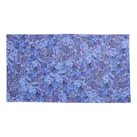 Blauer Hydrangeakissenbezug Kissenbezug (Rückseite)