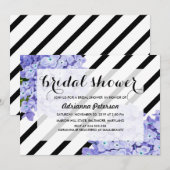 Blauer Hydrangeas Brautparty Einladung (Vorne/Hinten)