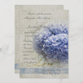 Blauer Hydrangeas Hochzeit Einladung (Vorne/Hinten)