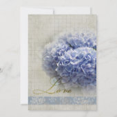 Blauer Hydrangeas Hochzeit Einladung (Rückseite)