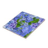 Blauer Hydrangeas und Schmetterlinge Fliese (Seite)