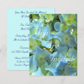 Blauer Hydrangee Blume Floral Blume Foto Einladung (Vorne/Hinten)