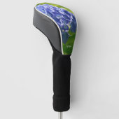 Blauer Hydrangee Floral Personalisiert Golf Headcover (angewinkelt)