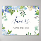 Blauer Hydrangee Gastgeschenke Hochzeiten Schild P (Vorne)