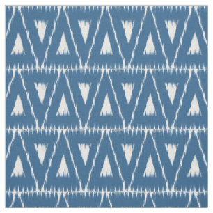 Blauer Ikat-Dreiecke-Stoff Stoff