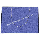 Blauer Imitat-Glitter des kundenspezifischen Große Geschenktüte (Vorderseite)