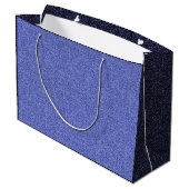 Blauer Imitat-Glitter des kundenspezifischen Große Geschenktüte (Rückseite Schrägansicht)