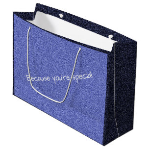 Blauer Imitat-Glitter des kundenspezifischen Große Geschenktüte
