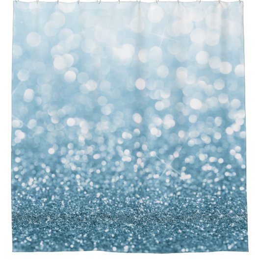 Blauer Imitat Glitzer und Leuchtmuster Duschvorhang (Vorderseite)