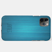 Blauer Imitat Holz Case-Mate iPhone Hülle (Rückseite (Horizontal))