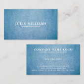 Blauer Imitat Leather Textur Visitenkarte (Vorne/Hinten)