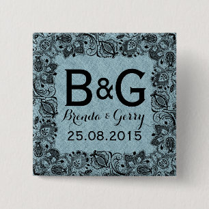 Blauer Imitat Liner und schwarzer Flurrahmen Button