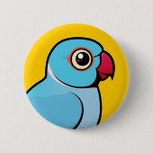 Blauer Inder Ringneck Button (Vorderseite)