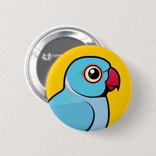 Blauer Inder Ringneck Button (Vorne & Hinten)