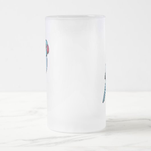 Blauer Inder Ringneck Mattglas Bierglas (Mittel)