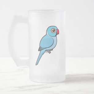Blauer Inder Ringneck Mattglas Bierglas