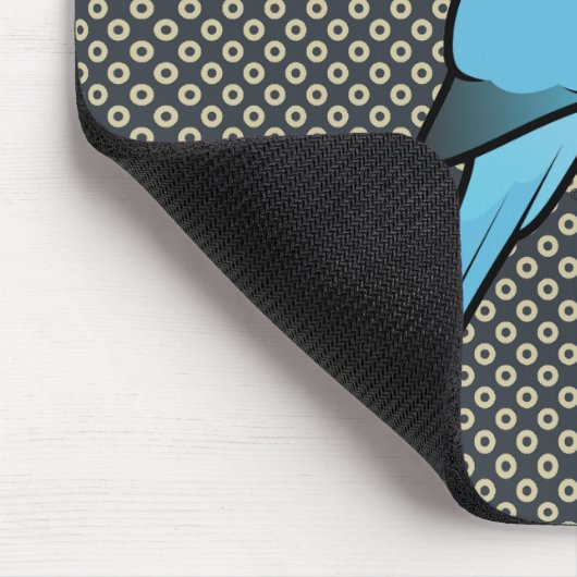 Blauer Inder Ringneck Mousepad (Ecke)