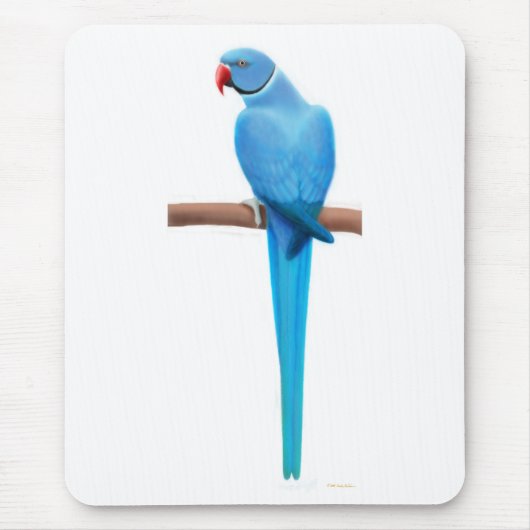Blauer Inder Ringneck Parrakeet Mousepad (Vorne)