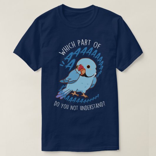Blauer Indianerringnackenparrot Aaaa T-Shirt (Design vorne)