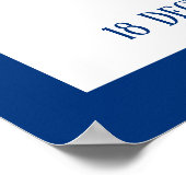 Blauer indischer Design-Grenze behindern Hochzeits Poster (Ecke)