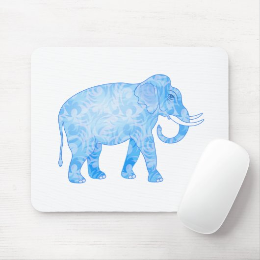 Blauer indischer Elefant mit extravagantem Muster Mousepad (Mit Mouse)
