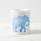 Blauer indischer Muster-Elefant Jumbo-Tasse (Vorderseite)