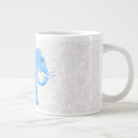 Blauer indischer Muster-Elefant Jumbo-Tasse (Rechts)