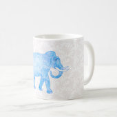Blauer indischer Muster-Elefant Kaffeetasse (VorderseiteRechts)