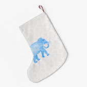 Blauer indischer Muster-Elefant Kleiner Weihnachtsstrumpf (Rückseite (Hängend))