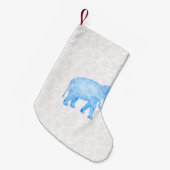 Blauer indischer Muster-Elefant Kleiner Weihnachtsstrumpf (Vorderansicht (hängend))