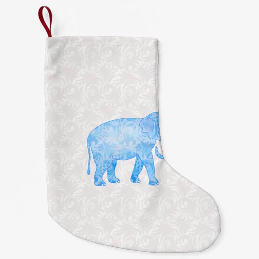 Blauer indischer Muster-Elefant Kleiner Weihnachtsstrumpf (Vorderseite)